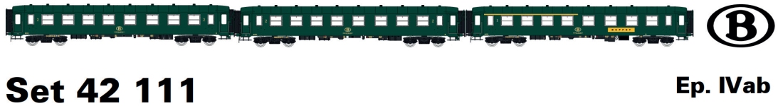 L.S. Models LS42111 - H0 - 3-tlg. Set Personenwagen, SNCB, Ep. IV